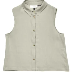 Hot Mazine - Women's Sleeveless Linen Blouse - Bluse
