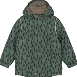 New Mikk-Line - Kid's Winter Jacket AOP - Winterjacke Balsam Green