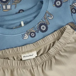Best Minymo - Kid's Pyjamas L/S Set AOP 134262 - Alltagsunterwäsche Blue Shadow