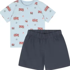 Discount Minymo - Kid's T-Shirt+Short Set AOP 134356 - Overall Niagara Mist