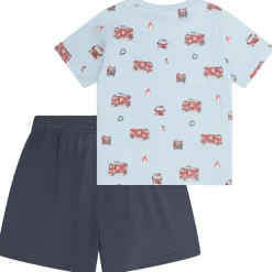 Discount Minymo - Kid's T-Shirt+Short Set AOP 134356 - Overall Niagara Mist