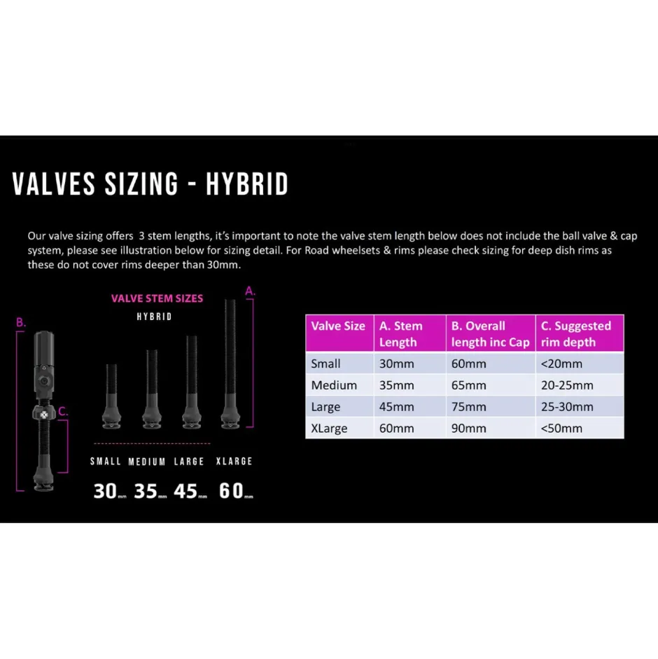 Muc Off - Tubeless Valves Big Bore Hybrid - Fahrradventil Online