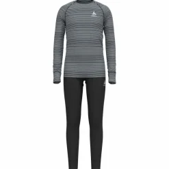 Sale Odlo - Kid's Long Active Warm Eco Set - Kunstfaserunterwäsche Black / Grey Melange