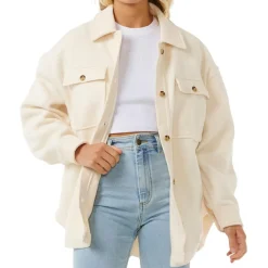 Clearance - Women's High Tide Fleece Shacket - Fleecejacke Freizeitjacken|Shirts, Hemden & Longsleeves