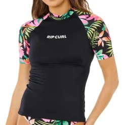 Rip Curl - Women's Molokai S/S Floral Insert - Lycra Black Outlet