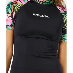Rip Curl - Women's Molokai S/S Floral Insert - Lycra Black Outlet