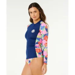 Rip Curl - Women's Party Wave UPF Zip Thru L/S - Lycra Multi Clearance
