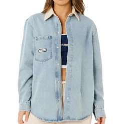 Discount Rip Curl - Women's Surf Side Relaxed Denim Shirt - Hemd Washed Blue