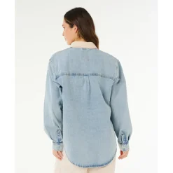 Discount Rip Curl - Women's Surf Side Relaxed Denim Shirt - Hemd Washed Blue