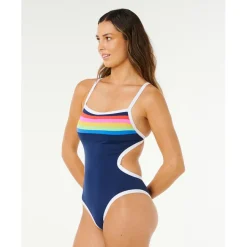 Clearance Rip Curl - Women's Surf Stripe Cheeky One Piece - Badeanzug Dark Navy