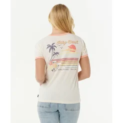 Discount Rip Curl - Women's Swell Lines Ringer Tee - T-Shirt Bone