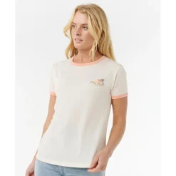 Discount Rip Curl - Women's Swell Lines Ringer Tee - T-Shirt Bone