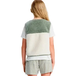 Clearance Roxy - Kid's Iconic Color Block - Fleeceweste Oil Green