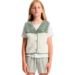 Clearance Roxy - Kid's Iconic Color Block - Fleeceweste Oil Green