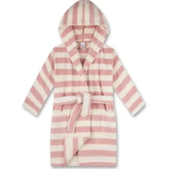 New Sanetta - Kid's Bathrobe Stripe 233054 - Bademantel Silver Pink
