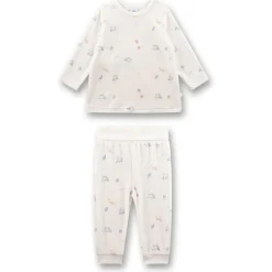 Sanetta - Kid's Pyjama Long 222174 - Schlafanzug White Pebble Clearance