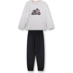 Sanetta - Kid's Pyjama Long 245946 - Schlafanzug Bright Grey Melange Online