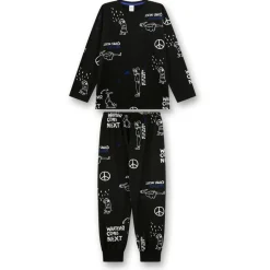 Best Sanetta - Kid's Pyjama Long AOP 245916 - Schlafanzug Super Black