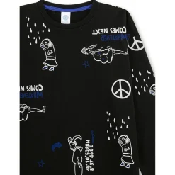 Best Sanetta - Kid's Pyjama Long AOP 245916 - Schlafanzug Super Black