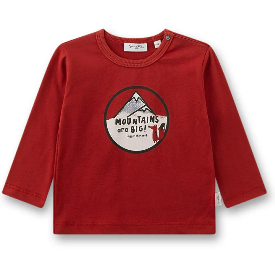 Outlet Sanetta - Kid's Shirt 12280 - Longsleeve Rusty Red