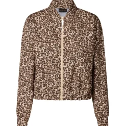 Save the Duck - Women's Bomber - Freizeitjacke Micro Brown Leopard Clearance