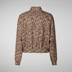 Save the Duck - Women's Bomber - Freizeitjacke Micro Brown Leopard Clearance