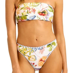Online Seafolly - Women's Riviera Coast Reversible Tube Top - Bikini-Top White