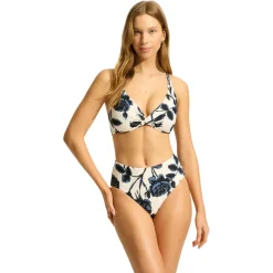 New Seafolly - Women's Rococo Wrap Front F Cup Bra - Bikini-Top Black