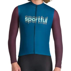Discount Sportful - Supergiara Logo Thermal Jersey - Radtrikot Teal Blue