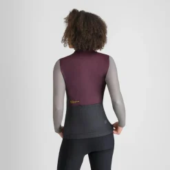 Best Sportful - Women's Supergiara Logo Thermal Jersey - Radtrikot Deep Bordeaux