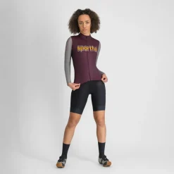 Best Sportful - Women's Supergiara Logo Thermal Jersey - Radtrikot Deep Bordeaux