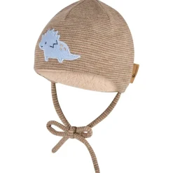 Sterntaler - Kid's Beanie Dino Embroidery - Mütze Braun Melange Outlet