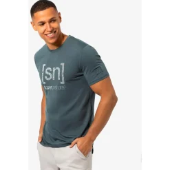 Hot super.natural - Logo Lines Bio Jersey Tee - Merinoshirt