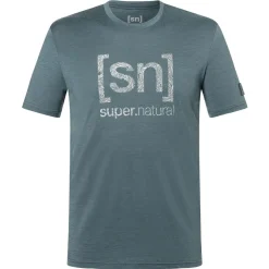 Hot super.natural - Logo Lines Bio Jersey Tee - Merinoshirt