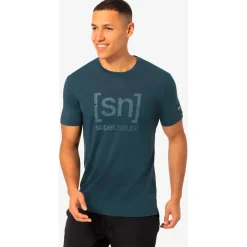 Clearance super.natural - Logo Lines Tee - Merinoshirt