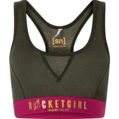 super.natural - Women's Rocket175 Bra - Sport-BH Black Ink / Sangria / Gold Outlet