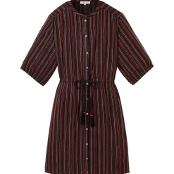 Clearance - Women's Blusenkleid in Leinenoptik - Kleid Alltagsbekleidung
