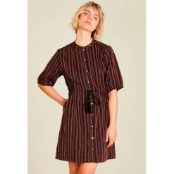 Clearance - Women's Blusenkleid in Leinenoptik - Kleid Alltagsbekleidung
