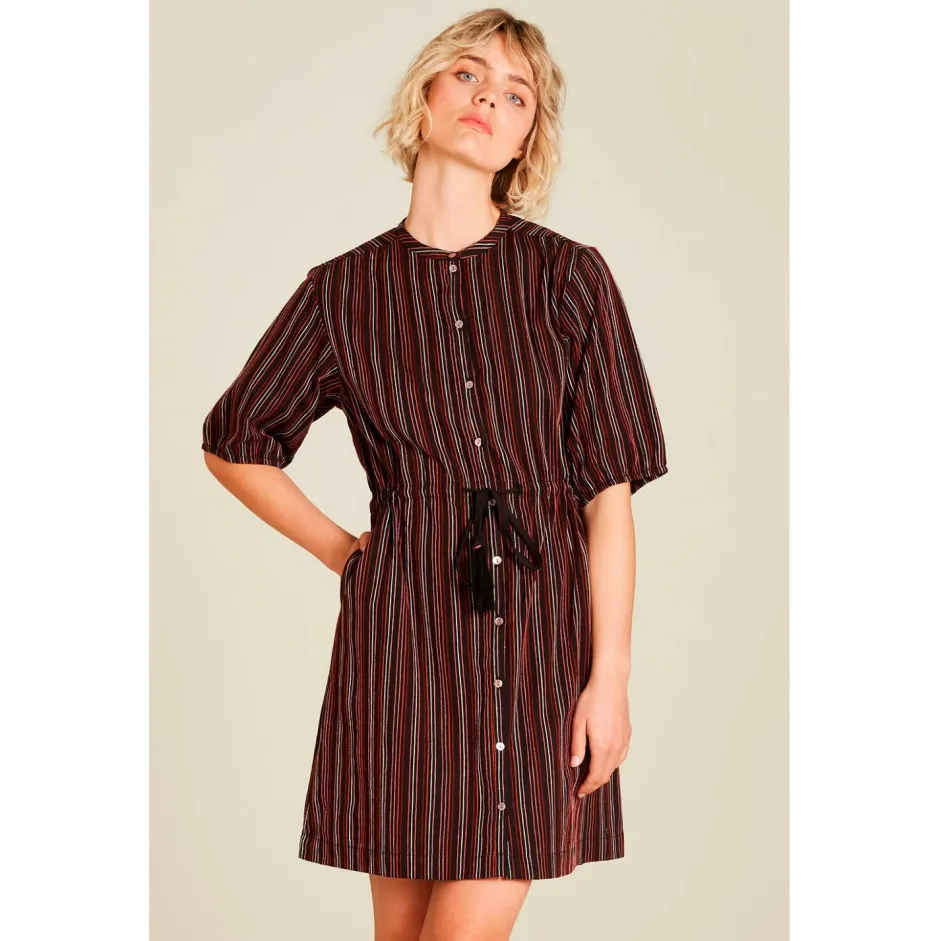 Clearance - Women's Blusenkleid in Leinenoptik - Kleid Alltagsbekleidung