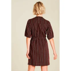 Clearance - Women's Blusenkleid in Leinenoptik - Kleid Alltagsbekleidung