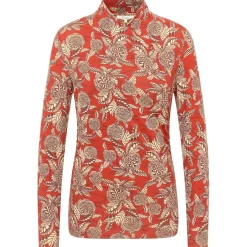 Tranquillo - Women's Feminines EcoVero-Shirt V-Neck - Longsleeve Flower Fields Best