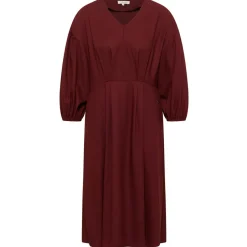 Tranquillo - Women's Tailliertes Kleid aus EcoVero Viskose - Kleid Fired Brick Best