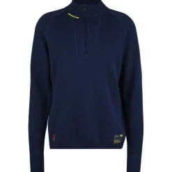 Transhumance - Pullover Mit Zip - Merinopullover Medieval Blue Discount