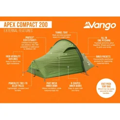 Vango - Apex Compact 200 - 2-Personen Zelt Forest Green
