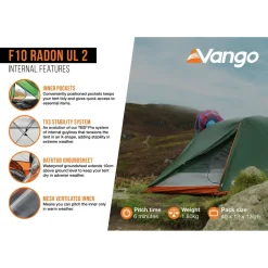 Vango - F10 Radon UL 1 - 1-Personen Zelt Alpine Green Online
