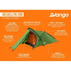Vango - Helvellyn 200 - 2-Personen Zelt Pamir Green New