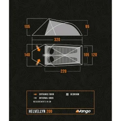Vango - Helvellyn 200 - 2-Personen Zelt Pamir Green New