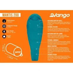 Vango - Mantis 200 - Kunstfaserschlafsack Deep Lagoon Outlet