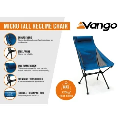Vango - Micro Tall Recline Chair - Campingstuhl India Ink New