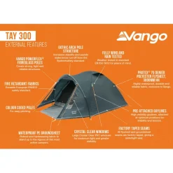 Vango - Tay 300 - 3-Personen Zelt Deep Blue Hot